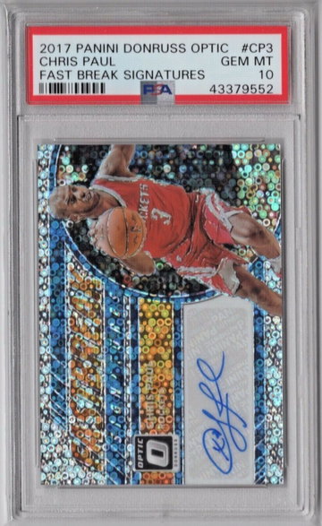 2017 Panini Donruss Optic Chris Paul Fast Break Signatures Auto PSA 10