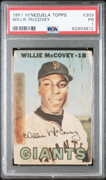 1967 Venezuela Baseball #303 Willie Mccovey PSA 1