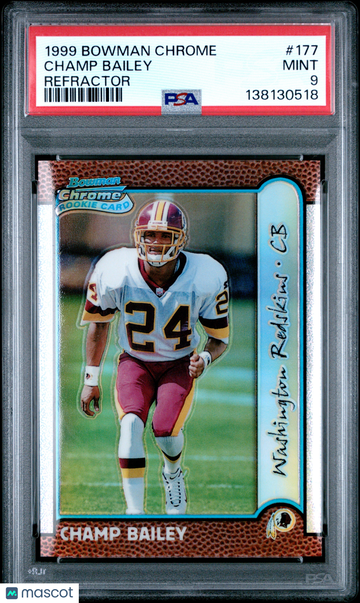 1999 Bowman Chrome Champ Bailey #177 Refractor PSA 9