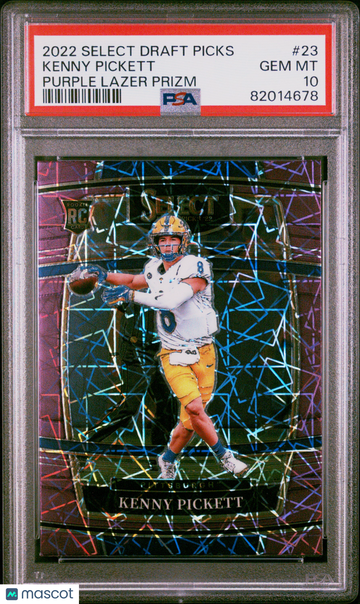 2022 Panini Select Draft Picks Kenny Pickett #23 Purple Lazer Prizm PSA 10