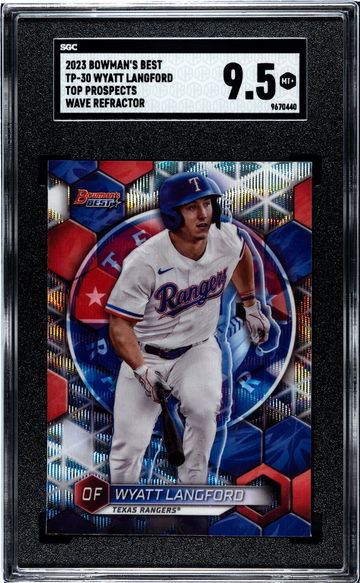 2023 Bowman's Best #TP-30 Wyatt Langford Top Prospects SGC 9.5