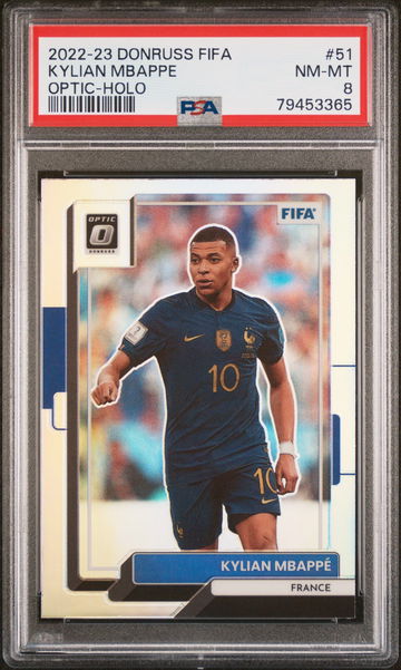 2022 DONRUSS KYLIAN MBAPPE PANINI FIFA OPTIC-HOLO #51 PSA 8
