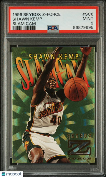 1996 Skybox Z-Force Slam Cam Shawn Kemp #SC6 PSA 9