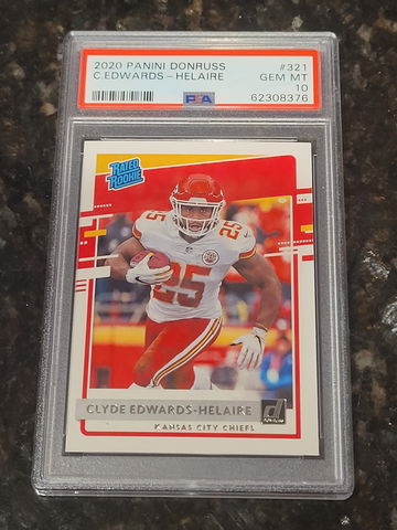 2020 Donruss Rated Rookie Clyde Edwards-Helaire RC PSA 10 GEM 💎! #321