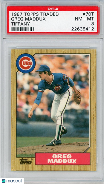 1987 Topps Traded Tiffany Greg Maddux #70T PSA 8