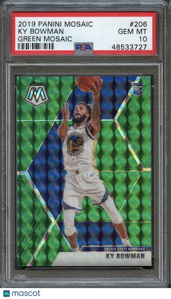 2019-20 Panini Mosaic Ky Bowman #206 Green Mosaic PSA 10