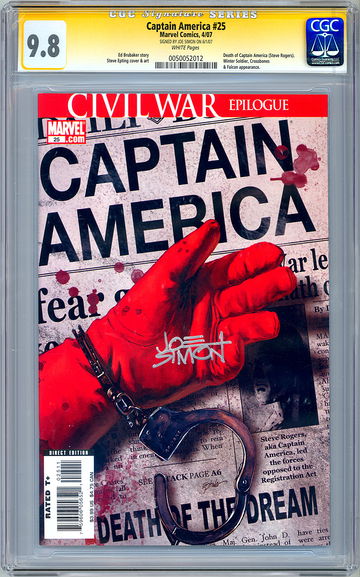 CAPTAIN AMERICA #25 CGC-SS 9.8 *SIGNED JOE SIMON* CREATOR OF CAPT AMERICA 2007