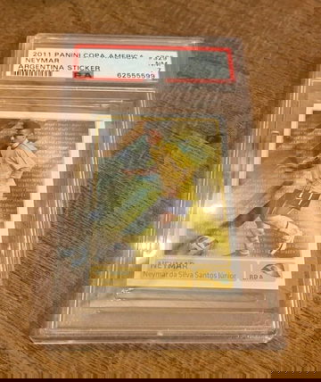 2011 Panini Copa America Argentina Sticker #329 Neymar Jr RC MINT Brazil PSA 7