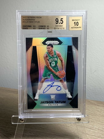 2017-18 Panini Prizm Jayson Tatum BGS AUTO 9.5 Gem Mint True Gem Rookie Silver