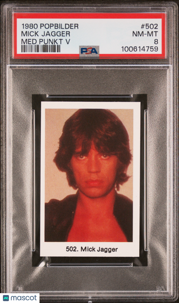 1980 Popbilder Popbilder Med Punkt V Mick Jagger #502 PSA 8