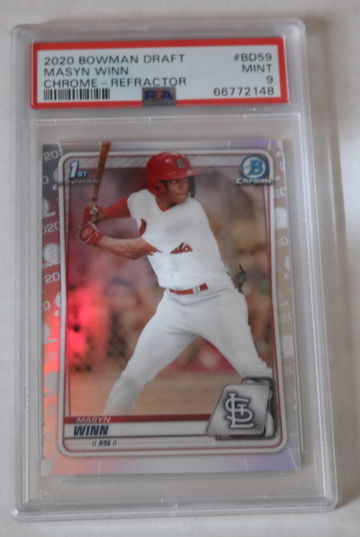 2020 Bowman Chrome Draft Masyn Winn refractor PSA 9