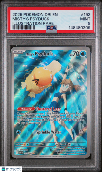 2025 Pokemon Dri EN-Destined Rivals Misty's Psyduck Illustration Rare PSA 9 #193