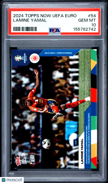 2024 Topps Now UEFA Euro Lamine Yamal #54 PSA 10