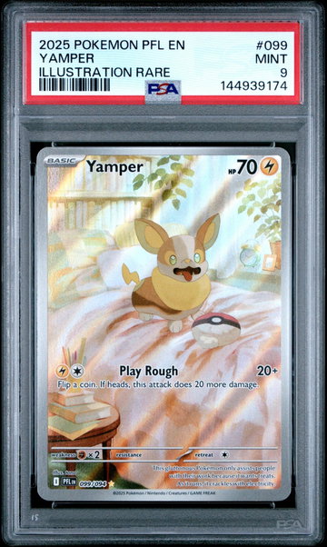 2025 Pokemon Mega Evolution Phantasmal Flames Illustration Rare Yamper #99 PSA 9