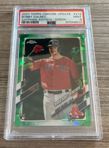2021 Topps Chrome Sapphire Bobby Dalbec Green Refractor PSA 9 Rookie RC #'d /50