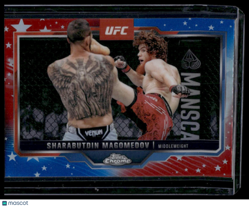 2025 Topps Chrome UFC Sharabutdin Magomedov #12 Red & Blue Refractor