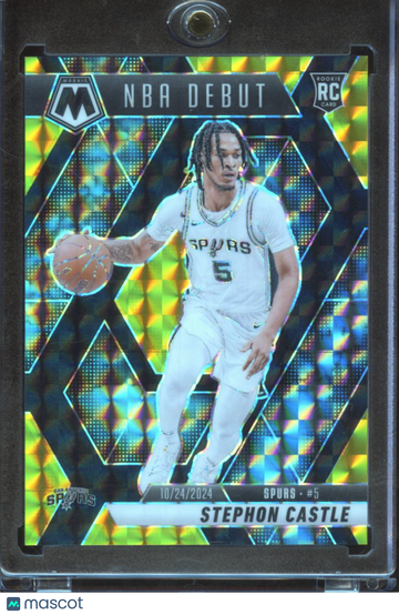 2025 Panini Mosaic NBA Debut Stephon Castle #267 Yellow /8 RC