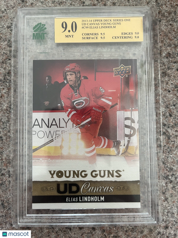 2013-14 Upper Deck Elias Lindholm #C99 Young Guns Rookie MNT 9