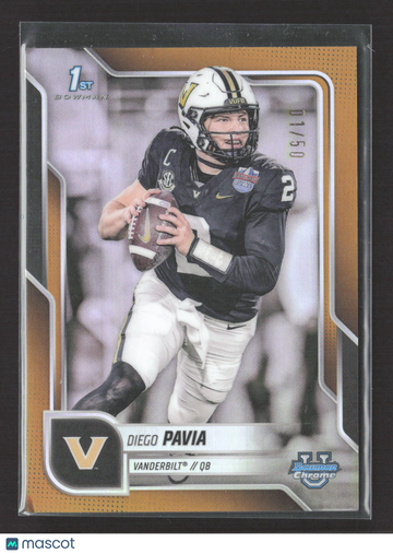 2025 Topps Bowman Chrome Diego Pavia #190 Gold Refractor