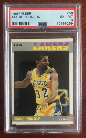 1987 Fleer Magic Johnson #56 HOF PSA-6