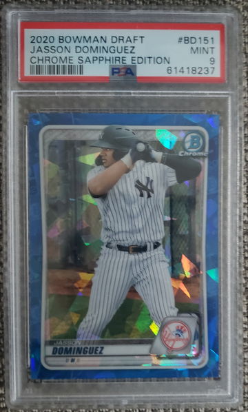 2020 Bowman Draft Jasson Dominguez Chrome Sapphire Edition #BD151 PSA 9