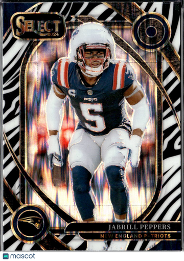 Jabrill Peppers 2025 Panini Select Zebra Prizm Zebra New England Patriots