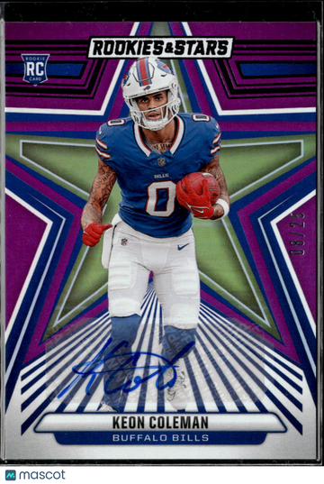 Keon Coleman 2024 Panini Rookies & Stars RC Auto Purple /25 Buffalo Bills
