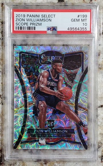 2019 Select Scope Prizm ZION WILLIAMSON #199 PSA 10 (POP 32) PREMIER LEVEL