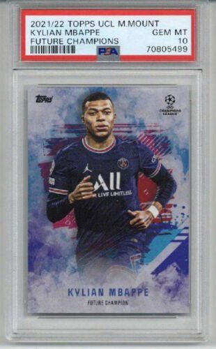 2021-22 TOPPS UCL MASON M. MOUNT FUTURE CHAMPIONS KYLIAN MBAPPE PSA 10 LOW POP