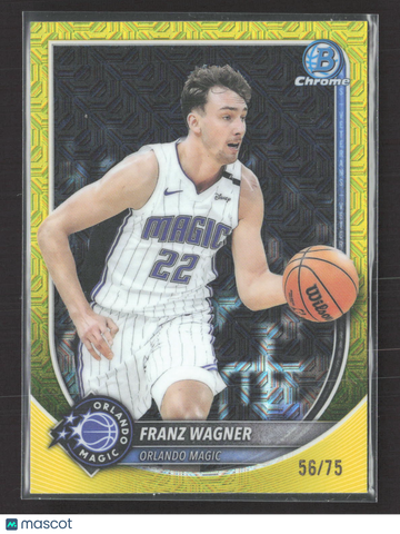 2024 Topps Bowman Chrome Franz Wagner #BCV-95 Yellow RayWave 56/75