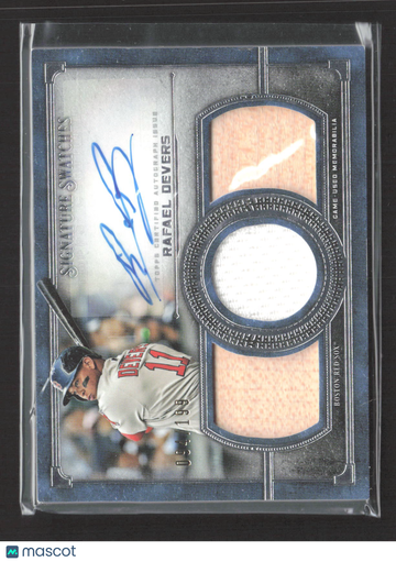 2019 Topps Museum Collection Signature Swatches Rafael Devers #SSTA-RD /199 Game-Used Memorabilia Triple Relic Autograph