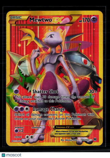 2015 BREAKthrough Mewtwo EX Holo Secret Rare SR FA #164/162
