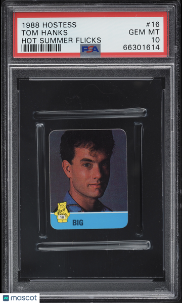 1988 Hostess Hot Summer Flicks Stickers Tom Hanks #16 PSA 10
