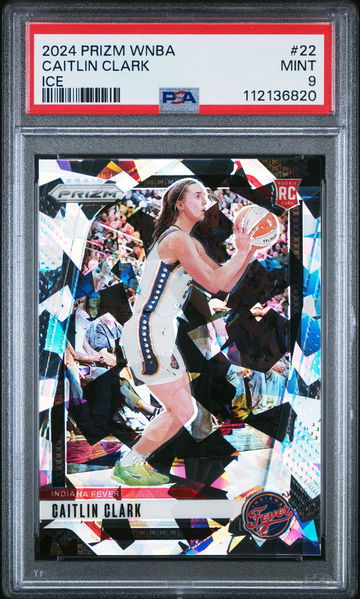2024 PANINI PRIZM WNBA CAITLIN CLARK ICE #22 RC ROOKIE PSA 9