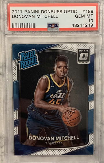 2017 Panini Donruss Optic Donovan Mitchell Rookie #188 PSA Gem Mint 10