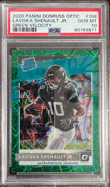 2020 Panini Donruss Optic Laviska Shenault Jr. Green Velocity PSA 10