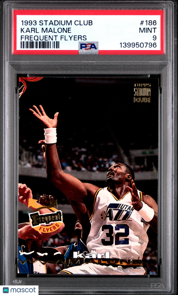 1993 Stadium Club Karl Malone #186 Frequent Flyers PSA 9