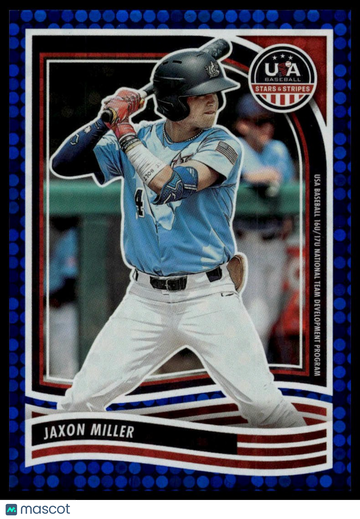 2024 Panini Stars & Stripes USA Baseball Jaxon Miller #106 Blue SN