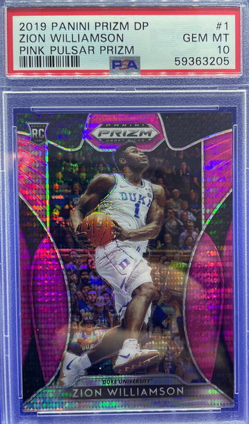 2019 Prizm Draft Picks Zion Williamson Pink Pulsar RC PSA 10 Gem Mint #1 Duke SP