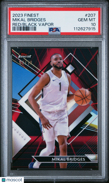 2023 Topps Finest Mikal Bridges #207 Red Black Vapor PSA 10