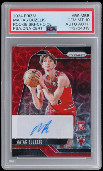 2024 Panini Prizm Matas Buzelis Rookie Signature Choice PSA 10 AUTO