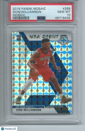 2019 Panini Mosaic Zion Williamson #269 PSA 10
