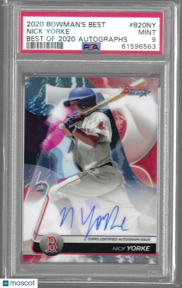 2020 Bowman's Best Best Of 2020 Autographs Nick Yorke #B20NY PSA 9