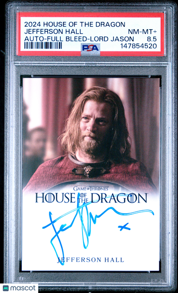 2024 Rittenhouse House Of The Dragon Season One Autographs Jefferson Hall Full Bleed Lord Jason PSA 8.5