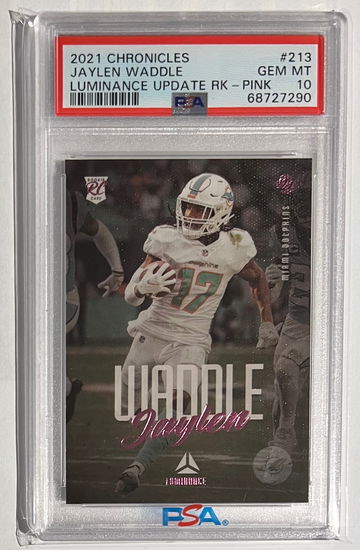 2021 Chronicles Jaylen Waddle Dolphins Rookie Pink Luminance PSA 10