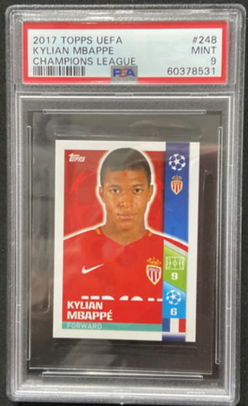 2017 Topps Uefa Champions League Kylian Mbappe Monaco Rookie PSA 9 POP 51