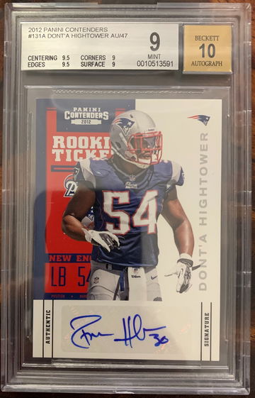 2012 Contenders Dont'a Hightower Rookie Ticket Auto SSP/47 BGS 9/10 Patriots