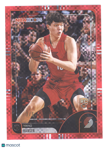 2025 Topps NBA Hoops Yang Hansen #6 Light Burst Red 3/5 RC