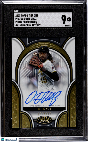2023 Topps Tier One Oneil Cruz #PPA-OC Prime Performers Autograph SGC 9