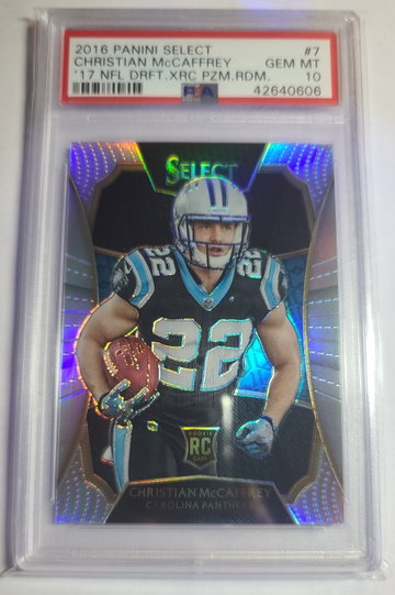 Christian McCaffrey 2016 Select Draft XRC Redemption PSA 10